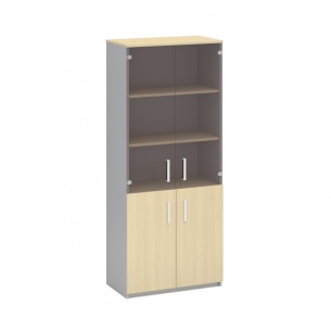 Шкаф высокий со стеклянными дверями