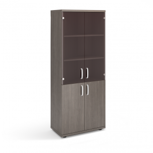 Шкаф высокий со стеклянными дверями