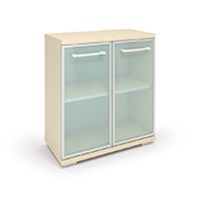 Шкаф низкий со стеклянными дверями