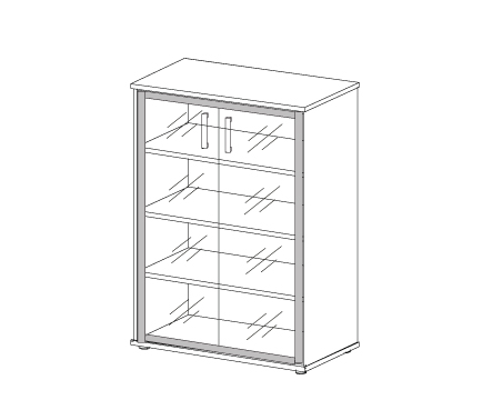 Шкаф со стеклом в алюминиевой раме