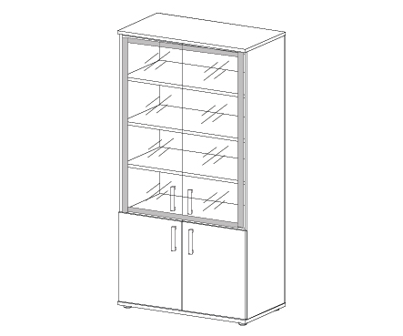 Шкаф со стеклом в алюминиевой раме
