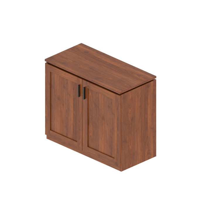 Низкий стеллаж с глухими дверьми