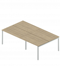 Двойная группа сдвоенных столов на металлокаркасе