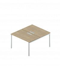 Двойная группа сдвоенных столов с люком на металлокаркасе