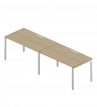 Двойная группа столов с люками на металлокаркасе