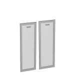 Дверь стекло в алюминиевой рамке (2 шт.)